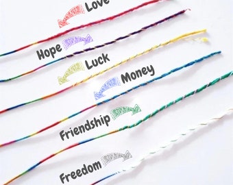 Brasileños Pulseras de la suerte Set de 6 / Amor, Esperanza, Suerte, Dinero, Amistad, Libertad