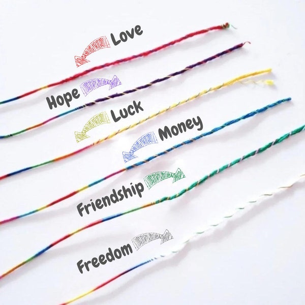 Friendship Bracelet Set of 100, Lucky Bracelets Set,  Love, Hope, Luck, Money, Friendship, Freedom, Brazilian Lucky Bracelets, Bulk Bracelet