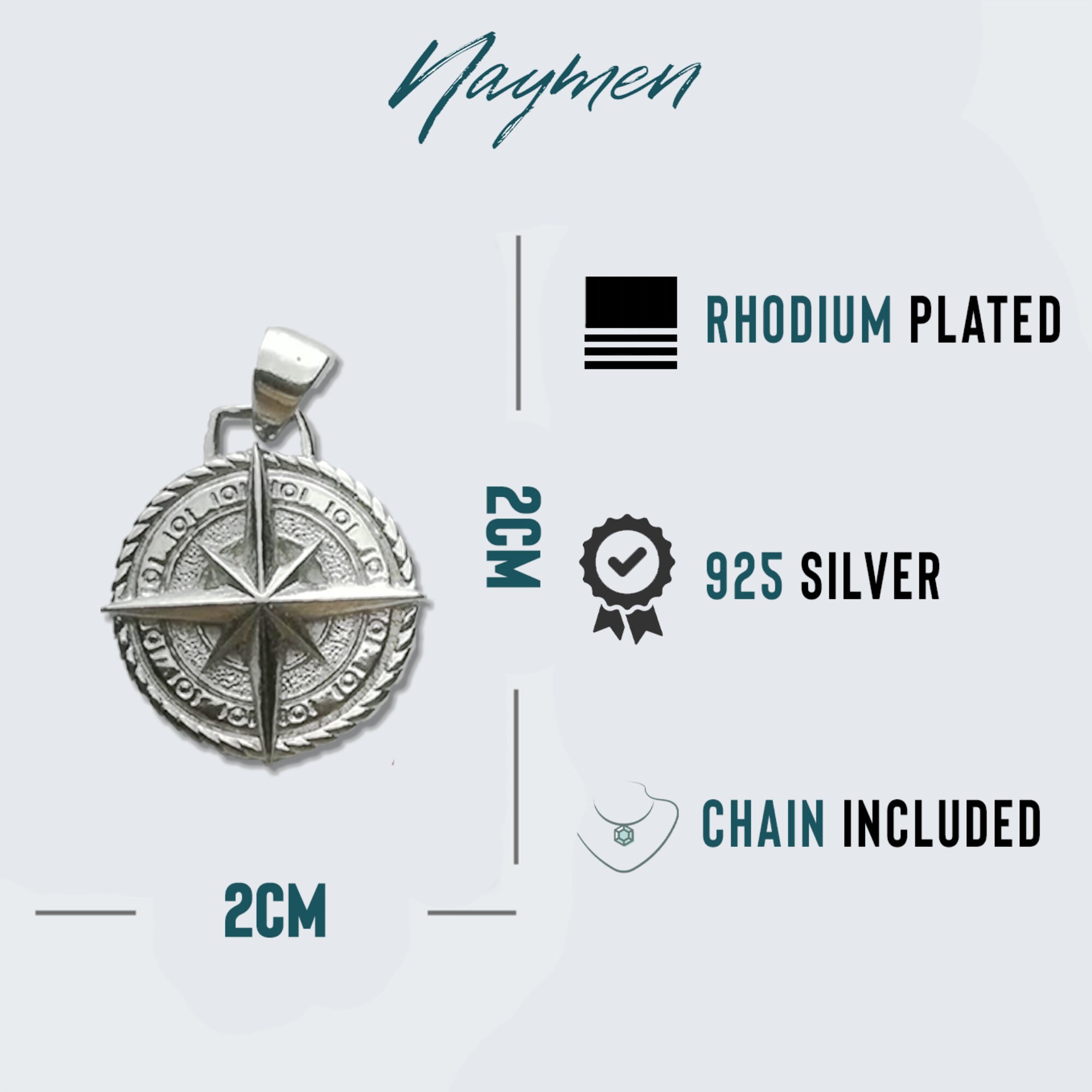 Buy Men's Handmade Pure 925 Silver north Star Pendant With Sterling