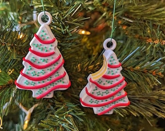 Little Debbie style Christmas tree cake ornaments / 2 styles to choose