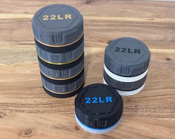 Mini estuche de almacenamiento de 22 litros con tapa de rosca y punteado en los laterales. Apilable.