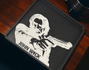 John Wick Theme Maintenance EDC Valet Dump Tray- Custom Black and White Tray