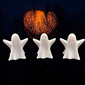 Halloween LED Candle Holder Spooky Ghost Tea Light Decoration Ghost Decor