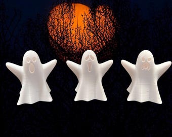 Halloween LED Candle Holder Spooky Ghost Tea Light Decoration Ghost Decor