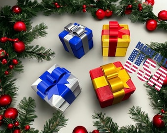 Caja de regalo del titular de la tarjeta de regalo de Hanukkah del día festivo de Navidad con la cinta y el arco