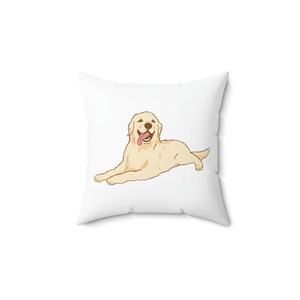 Decorative Throw Pillow, GOLDEN RETRIEVER PUPPY, Spun Polyester Square Pillow 14&quot;x14&quot;