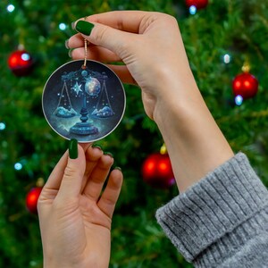 Libra Ceramic Ornament, Horoscope Gift, For Her & For Him Gift, Horoscope Signs Collection, Ceramic Ornament