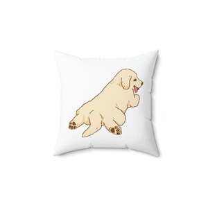 Decorative Throw Pillow, GOLDEN RETRIEVER PUPPY, Spun Polyester Square Pillow 14&quot;x14&quot;