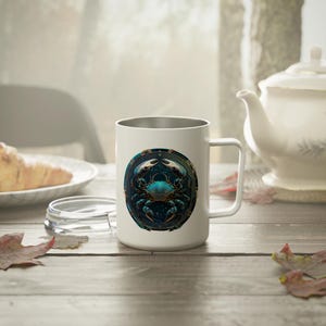 Zodiac Sign Mug Cancer, Astrology Coffee Cup, Horoscope Ceramic Tea Mug, Birthday Gift for Cancerians, Personalized Zodiac Drinkware,