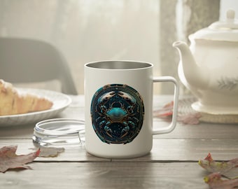Sternzeichen Becher Krebs, Astrologie Kaffeetasse, Horoskop Keramik Teebecher, Geburtstagsgeschenk für Krebs, personalisierte Sternzeichen Trinkgefäße,