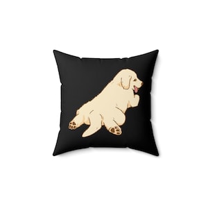 Decorative Throw Pillow, GOLDEN RETRIEVER PUPPY, Spun Polyester Square Pillow 14&quot;x14&quot;