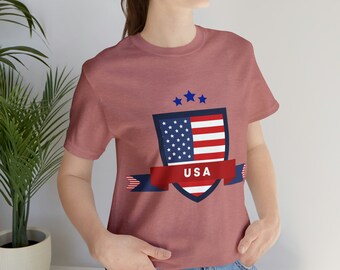 USA シールド、アメリカ合衆国、愛国的なシャツ、米国旗、ビンテージ米国旗、メモリアル デー シャツ、レトロ アメリカ シャツ