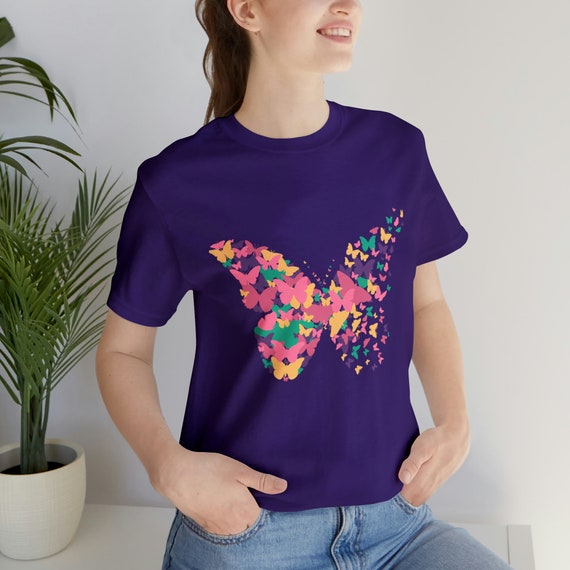 Flock Colorful Butterflies T-shirt, Stunning Butterfly T-shirts