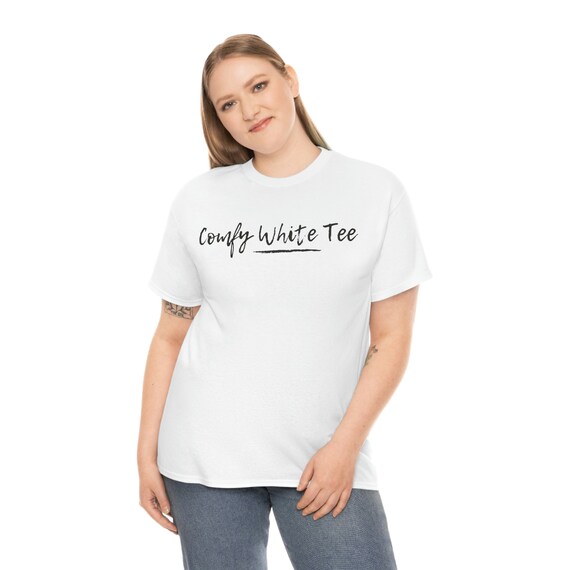 Comfy White Tee T-shirt Everyday T-shirt for Her u0026 for Him - Etsy