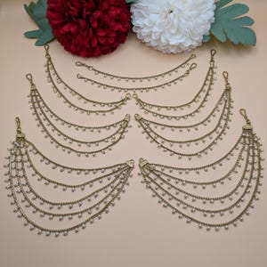 Sahare For Earrings, Antique Gold Pearl Kaan Chain, Ear Chain, Sahare, Detachable Ear Chain, Bahubali Earrings, Ear Support, Kaan Chain
