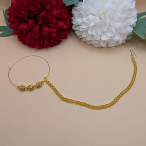 Indian Jewelry, Gold Plated Nose Ring, Clip On Nathni, Gold Nathni, Nose Stud, Nose String Nathni, Bridal Nath, Nose Hoop, Traditional Nath