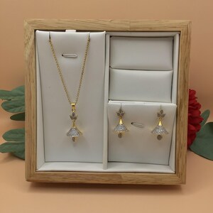 Bridal Jewelry Set, Pendant Necklace  Earrings Set, Gold Plated  Wedding Bridal AD Jewellery, Pendant Earrings  Set, Wedding Jewellery Set