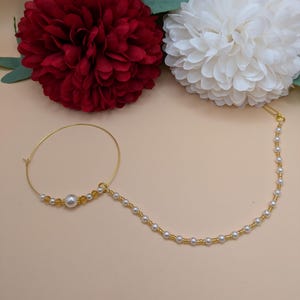 Indian Jewelry, Gold Plated Nose Ring, Clip On Nathni, Gold Nathni, Nose Stud, Nose String Nathni, Bridal Nath, Nose Hoop, Traditional Nath