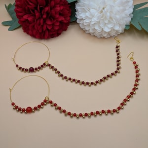 Indian Jewelry, Gold Plated Nose Ring, Clip On Nathni, Nathni, Nose Stud, Nose String Nathni, Bridal Nath, Nose Hoop, Traditional Nath