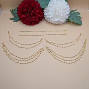 Sahare For Earrings, Pearl Kaan Chain, Ear Chain, Sahare, Detachable Ear Chain, Bahubali Earrings, Ear Support, Kaan Chain, Fancy Ear Chain