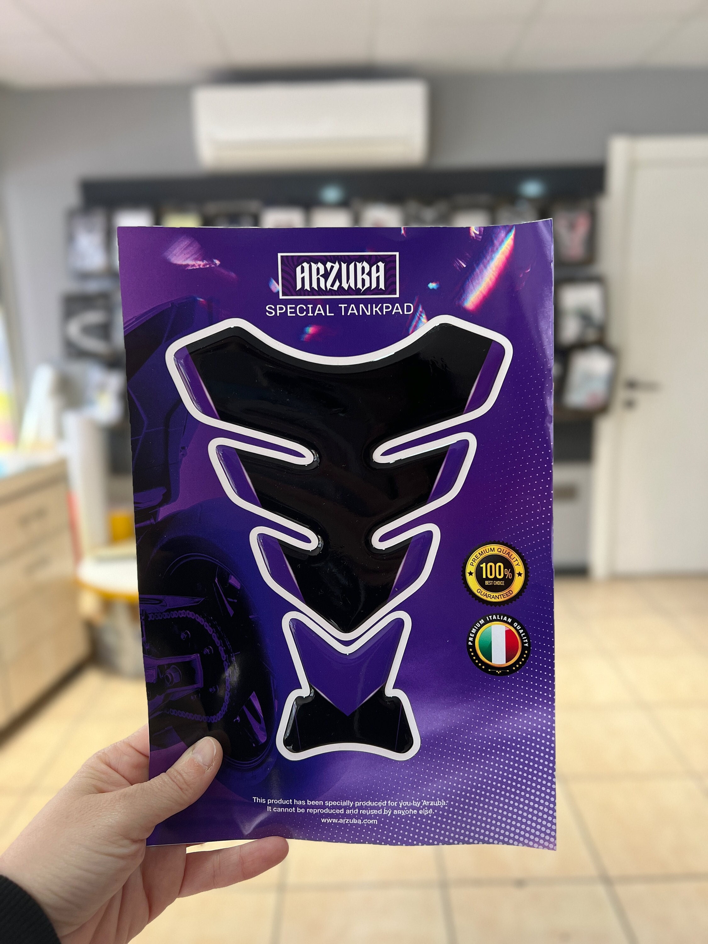 Carbon Purple Design, Universal Tank Pad, Motorcycle Tank Protector, Resin Tank Guard, Adhesives Resin Tank Protection Pad