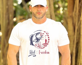 Reel Freedom American Unisex Shirt, Fishing Tshirt, Patriotic Shirt, USA Tee, Fourth Of July Shirt, American Flag Shirt, Independence Day