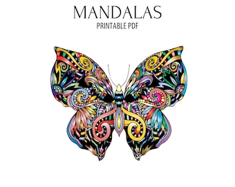 Animal Mandala Coloring Pages: Stress Relief for Adults & Kids (PDF Download)