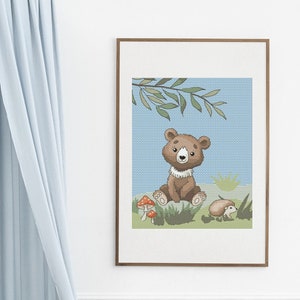 Baby bear cross stitch pattern