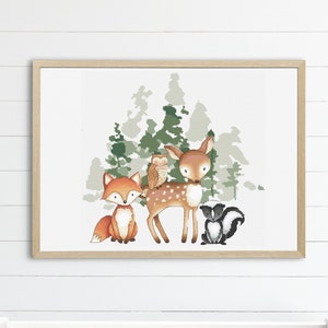 Animali del bosco Schema punto croce decorazioni per la cameretta dei bambini Download immediato del PDF