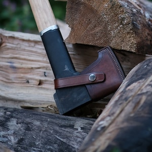 Leather ax sheath for Fiskars Norden N10, N12