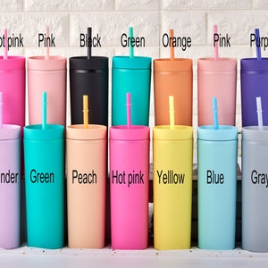 Personalized Tumbler With Straw, Custom Skinny Tumbler, Bridesmaid ...
