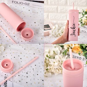 Personalized Tumbler With Straw, Custom Skinny Tumbler, Bridesmaid ...