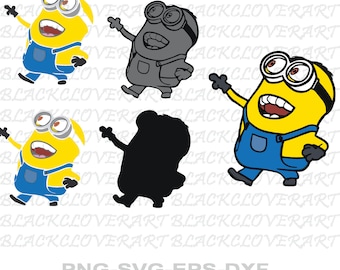 Minions-paket, Minions clipart, Minions png, Kevin svg, Stuart svg, Gru svg, Minions lager på lager