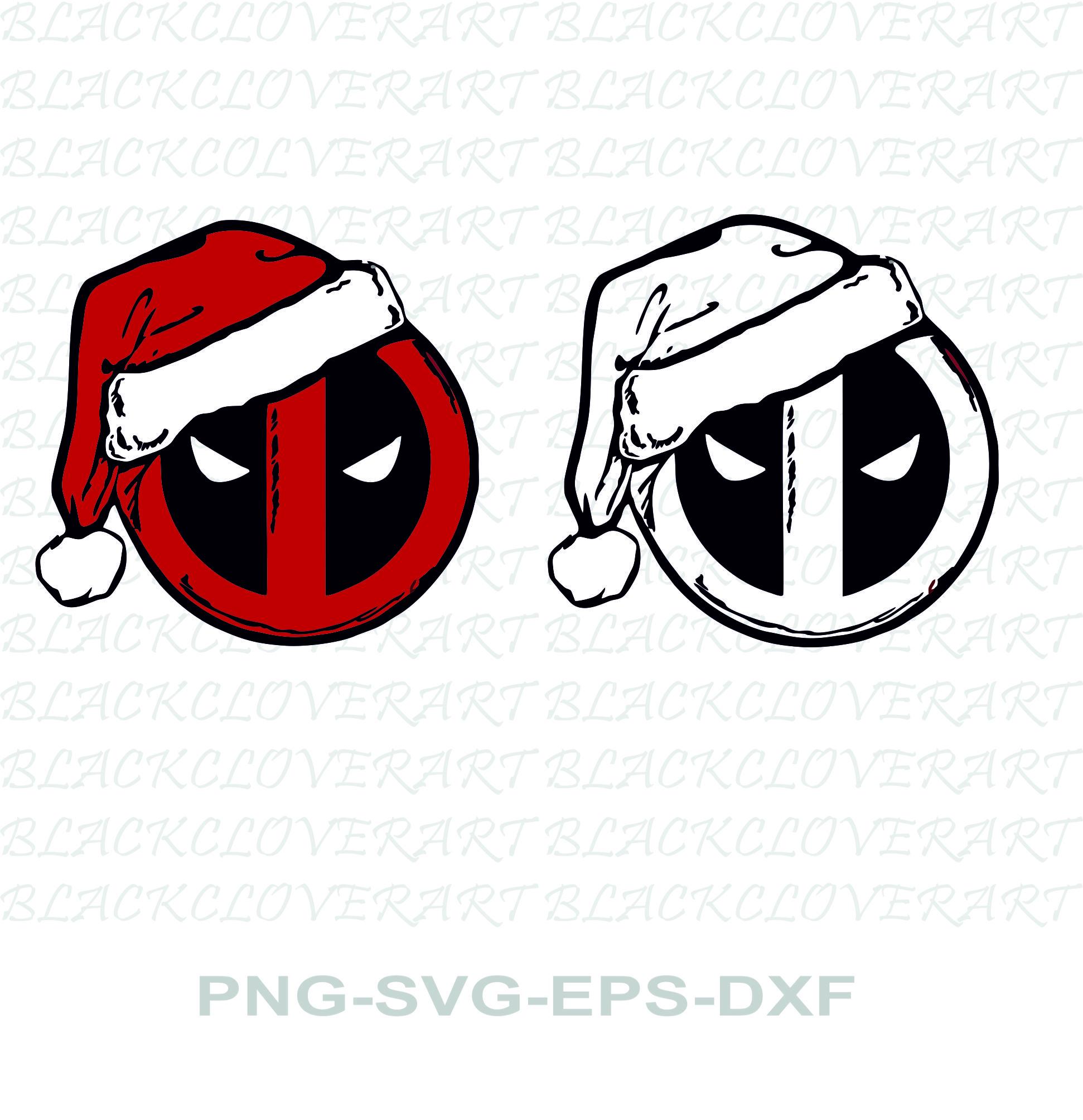 Deadpool Christmas SVG Santa Hat Layered Deadpool  Santa PNG Christmas, Deadpool Svg/Png/Eps/Dxf Bundle Item, Deadpool Cricut, Clipart,