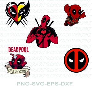 Deadpool Bundle Item, Deadpool Svg/Png/Eps/Dxf Bundle Item, Deadpool Cricut, Clipart, Vector Cut File Logo.