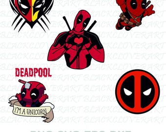 Deadpool Bundle Item, Deadpool Svg/Png/Eps/Dxf Bundle Item, Deadpool Cricut, Clipart, Vector Cut File Logo.