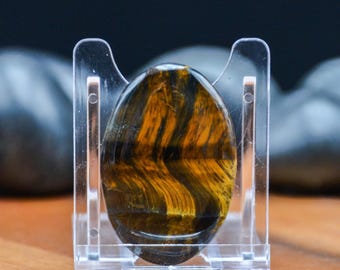Blue Tiger's Eye, Oval Cabochon | Natural Gemstone | Wire Wrapping Jewelry Pendant