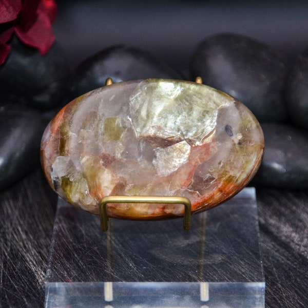 Large Golden Lepidolite Palm Stone