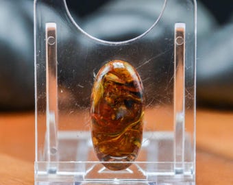 Pietersite | Oval Gemstone | Blue-Gold Mineral | 27.5 X 13.3 X 6.3Mm | One Of A Kind