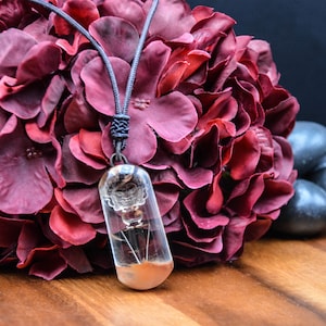 91mm Carved Red Phantom Ghost Quartz Crystal Necklace