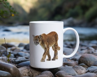 Tasse Puma - Tier Notfallgeschenk Geschenkidee Mama Naturfreund Teebecher Geburtstagsgeschenk Papa Tierliebhaber Kaffeebecher Raubkatze