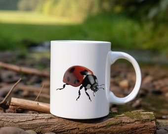 Tasse Marienkäfer - Tier Glück Notfallgeschenk Geschenkidee Mama Naturfreund Teebecher Geburtstagsgeschenk Glücksbringer Süß Kaffeebecher