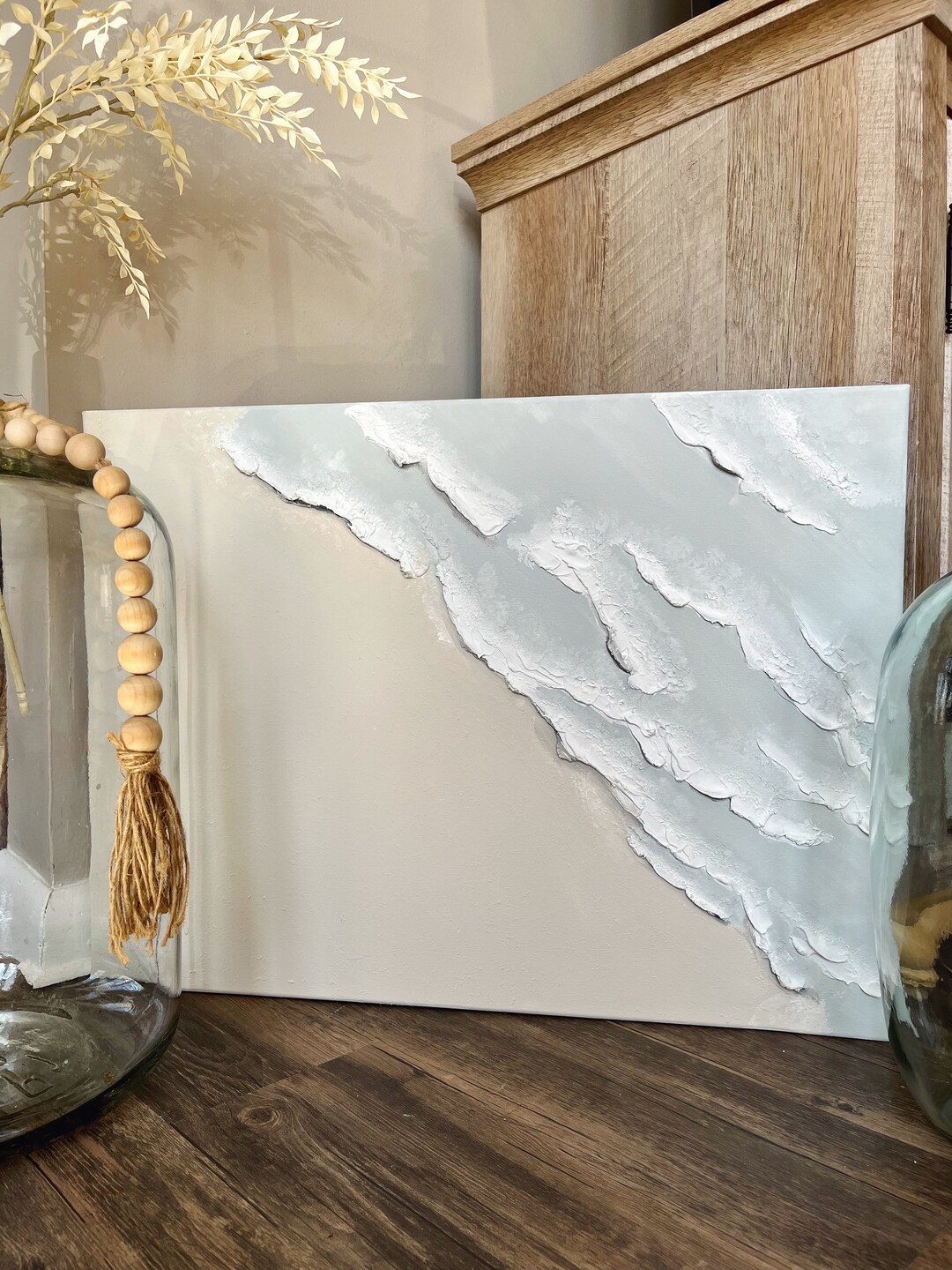 Plaster Wall Art Sandscape Wave Plaster Wall Decor Simple Boho Beach Plaster Painting Etsy