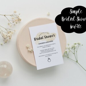 Simple BRIDAL SHOWER Invite, digital invite, DIY editable bridal shower invitation, minimalist invite, bridal shower printable,  gold