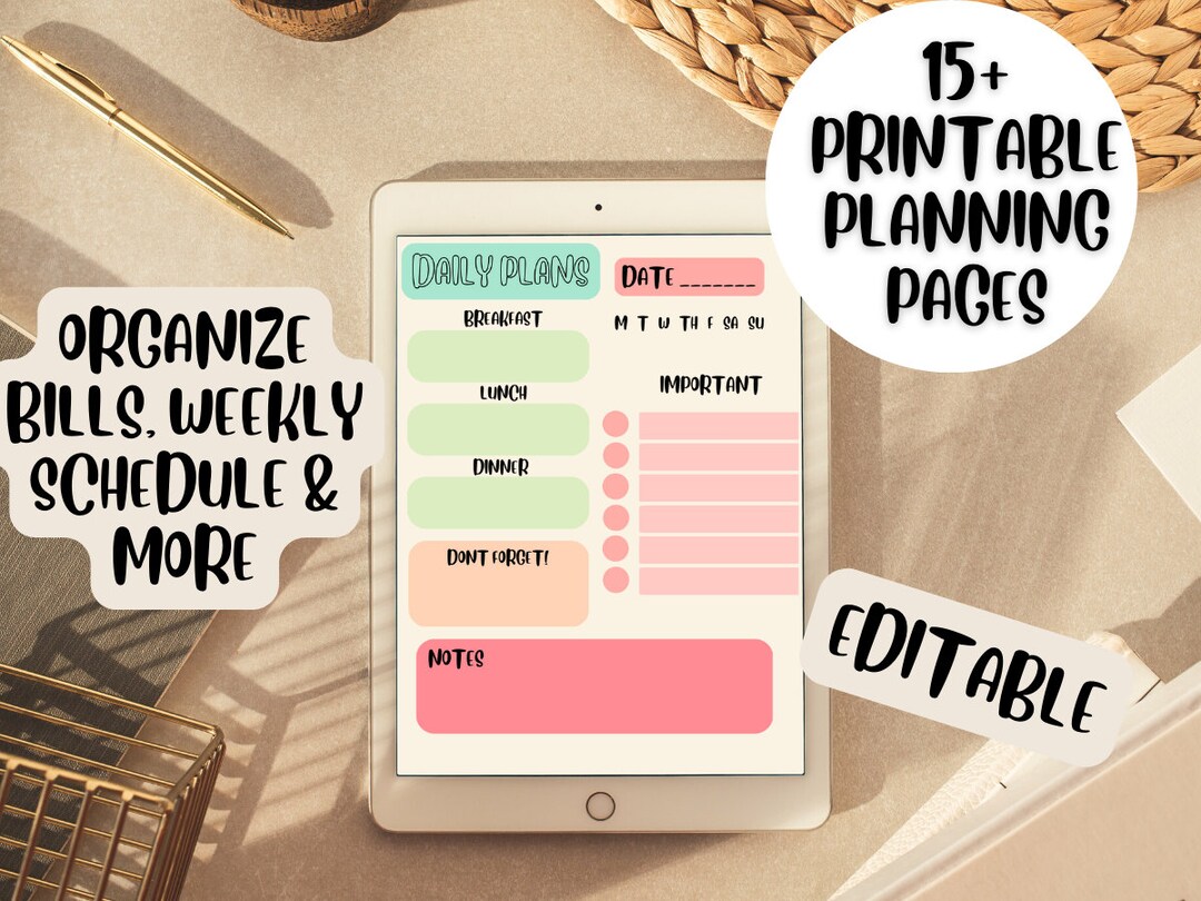 15+ Printable Planning Pages, Digital Planning Pages, Finance Tracker ...