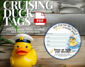 Cruising Duck Tags - Fillable, Printable, Reusable PDF Round Cruise Duck Tags - Print and Cut 0002