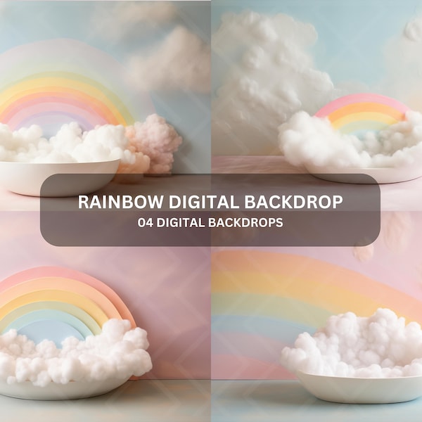 Rainbow Newborn Digital Backdrop, Digital Photography Backdrop, Digital Composite, Photoshop Overlay Newborn Overlay, Rainbow Baby -1522