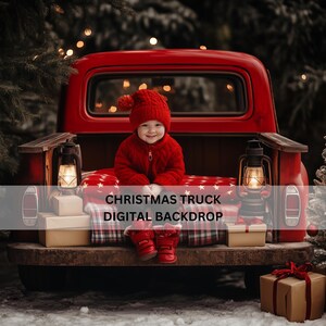 Weihnachts-LKW digitaler Hintergrund, Digital-Fotografie Hintergrund, Digital Zusammengesetzt, Photoshop Overlay Urlaub Hintergrund - 1548