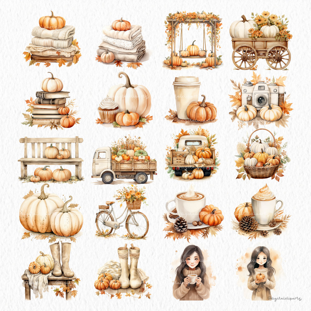 Fall Collection Photo Website Fall Collection 20 Transparent PNG Files Digital Download - Etsy