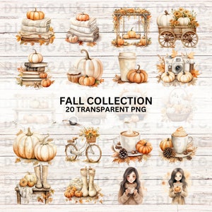 Herbstkollektion - 20 transparente PNG-Dateien Digitaler Download Asiatische Herbstästhetik Herbst Clip Art Asiatische Clip Art Kürbisse Herbst - 1290